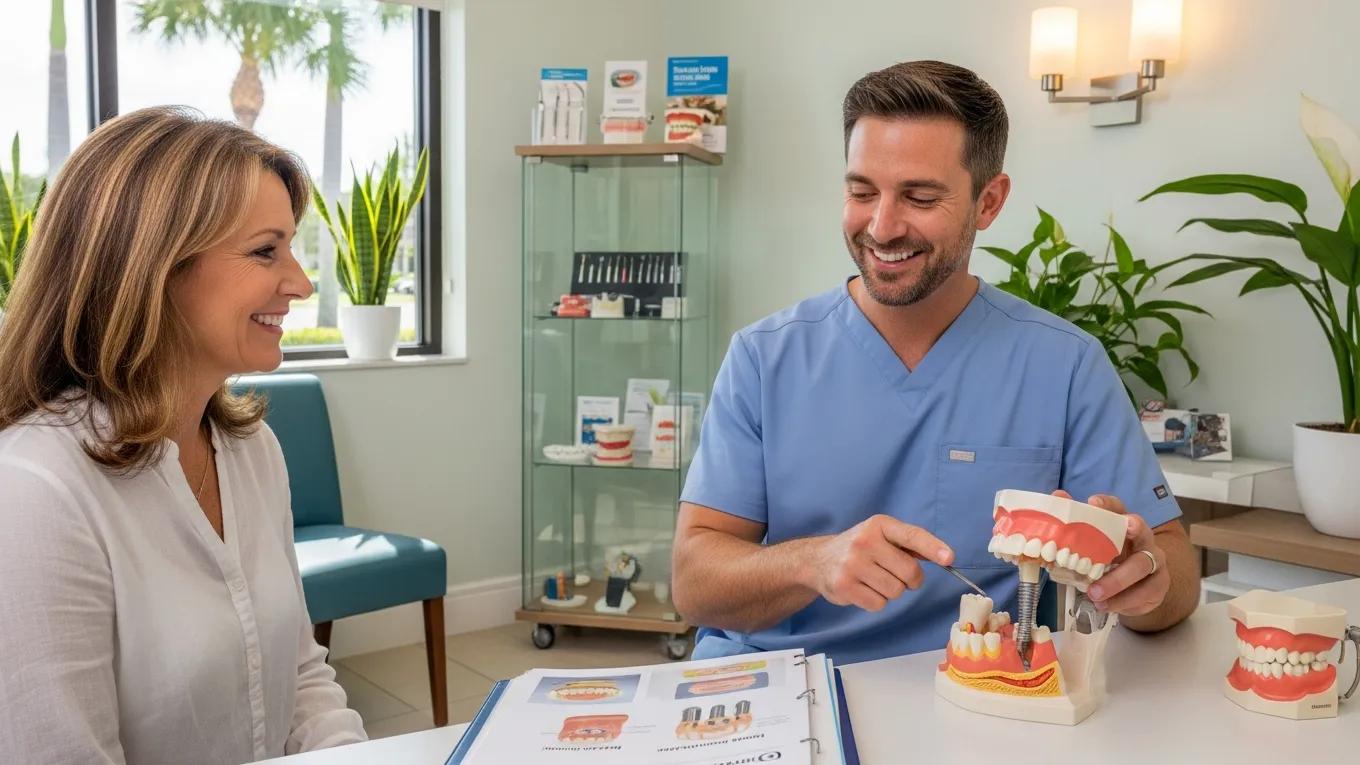 Dental consultation in West Palm Beach focusing on dental implants and dentures