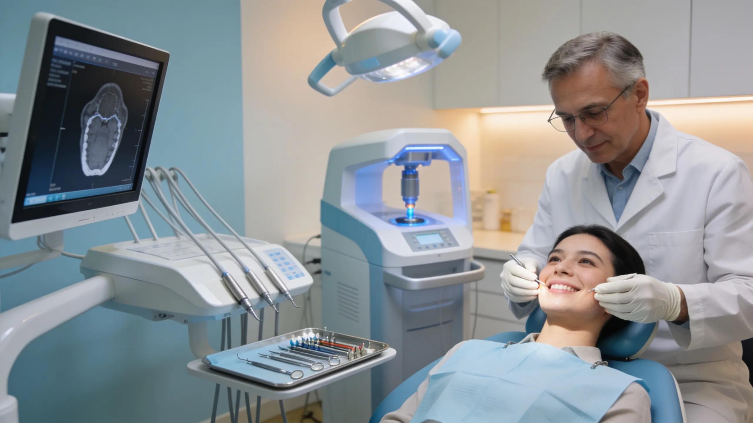 Modern dental office environment with a focus on digital implant dentistry practices